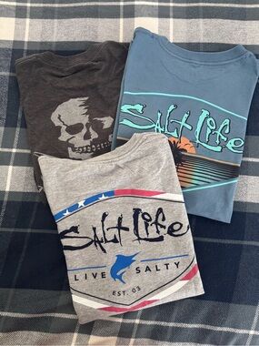 Salt Life Graphic Tee Bundle, Set of 3 t-shirts, Beachcore shirts